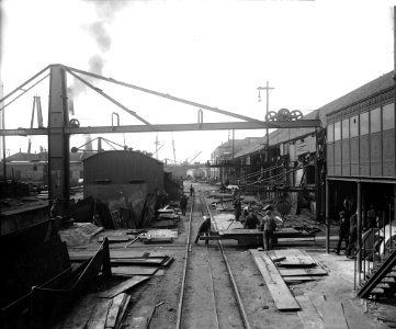 Exterior of the Platers' Machine Shed at John Brown and Co Ltd, Clydebank, 1901 RMG G10580
