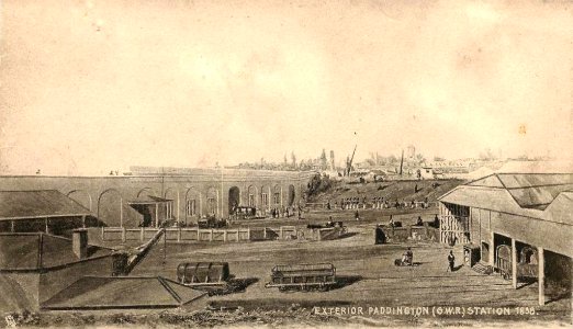 Exterior Paddington (GWR) station 1838 (image only) photo