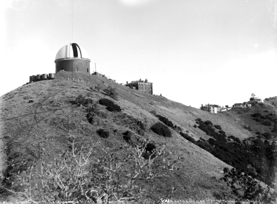 Exterior view of Lick Observatory on Mount Hamilton, California, ca.1904-1909 (CHS-3939)