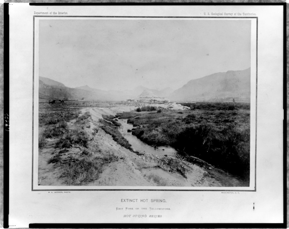 Extinct hot spring, east fork of the Yellowstone, hot spring series - W.H. Jackson, photo. LCCN98504073