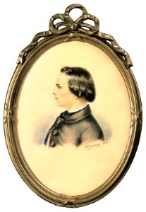 F Brandseph - Selbstbildnis - kol. Bleistiftzeichnung 1851 (PhS119)