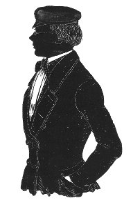 F Brandseph - Unbekannter Student - Silhouette, Tuschezeichnung 1848 (PhS124)