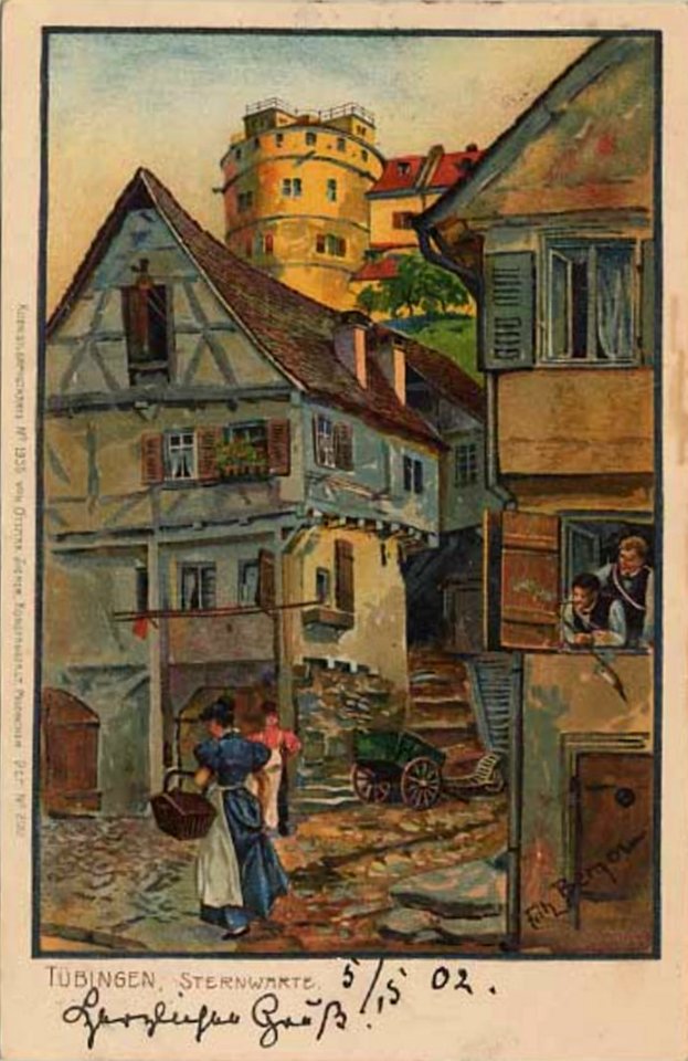 F Bergen - Schlosssternwarte von der Unteren Stadt (AK O Zieher 1901)