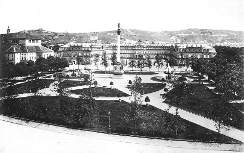 F Brandseph - Stuttgart Schlossplatz - Albuminpapier n Aug 1863 (PhS157) photo