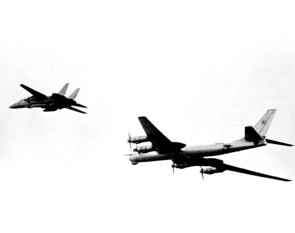 F-14A Tomcat and Tu-95 Bear D - Northern Wedding 82 - DM-SN-83-02047