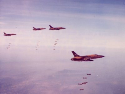 F-105s bombing during Operation Rolling Thunder