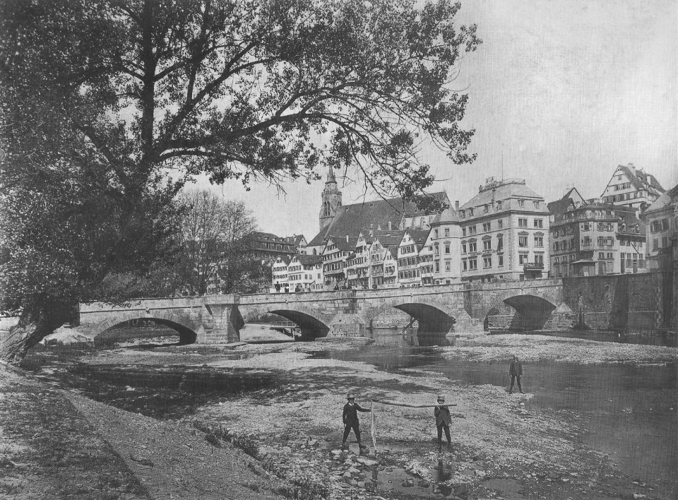 F Fues E Viadagola - Kiesbänke auf dem Neckar um 1896 (TSiW074)