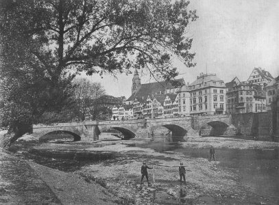 F Fues E Viadagola - Kiesbänke auf dem Neckar um 1896 (TSiW074)