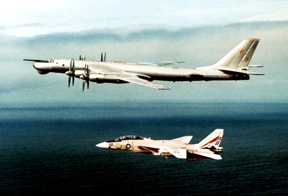 F-14A VF-14 intercepts Tu-95 1977