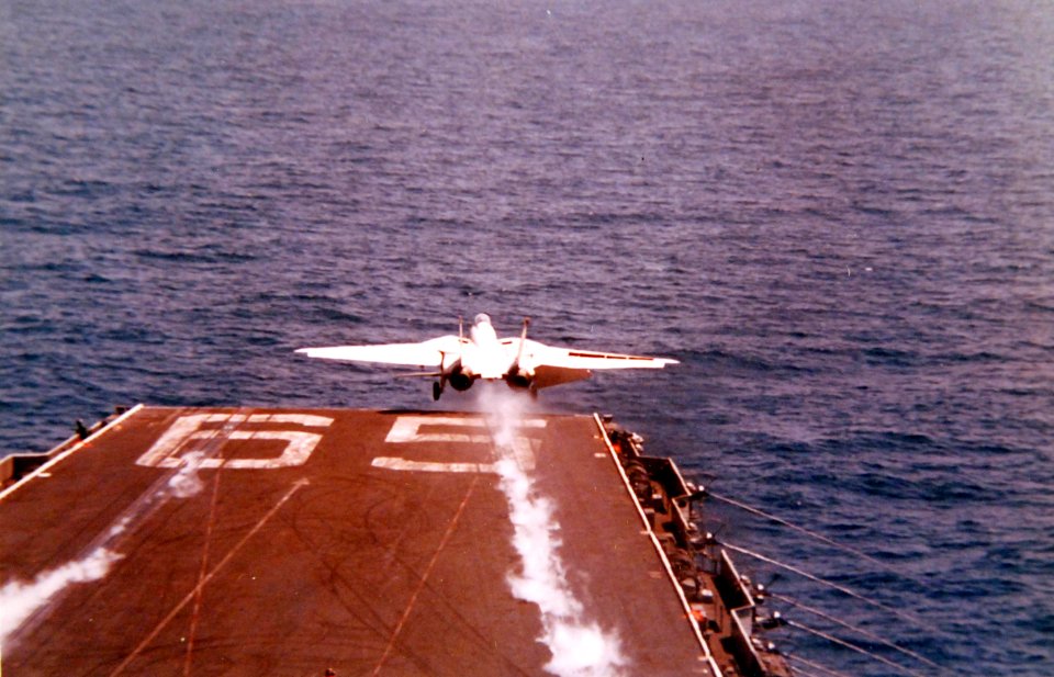 F-14A Tomcat of VF-1 launching from USS Enterprise (CVAN-65) 1975 (K-107363)