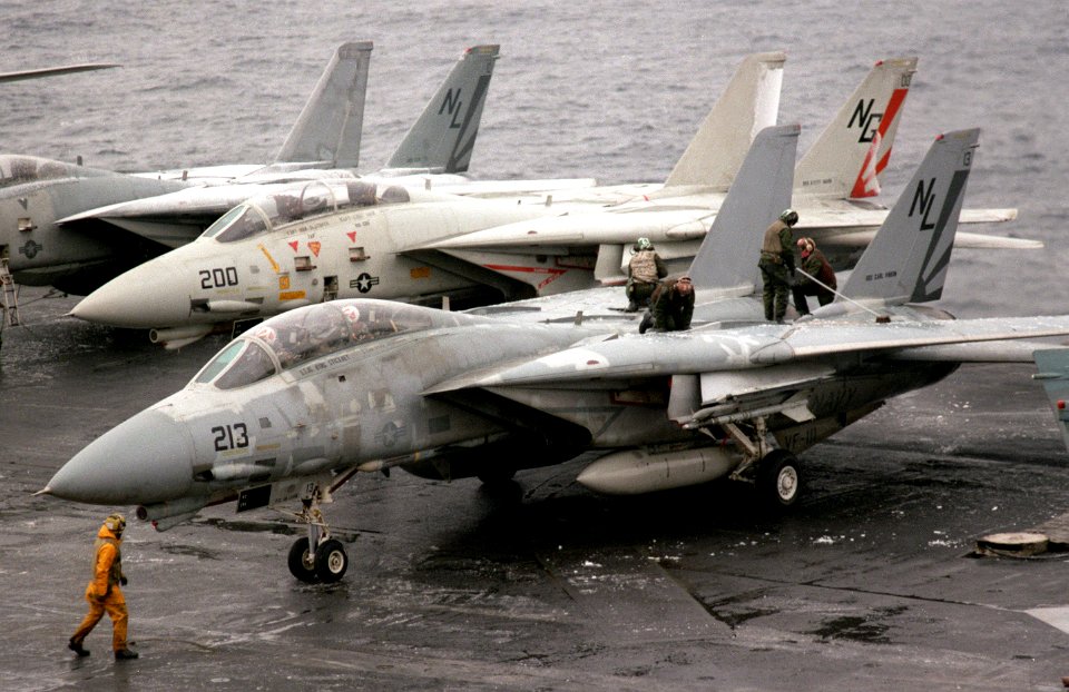 F-14As VF-111 on USS Carl Vinson (CVN-70) 1987