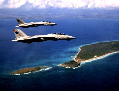 F-14A Tomcats of VF-33 in flight over Puerto Rico on 1 April 1990 (6475412)