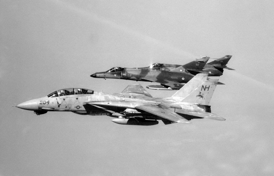 F-14A VF-213 with Super Etendards 1988