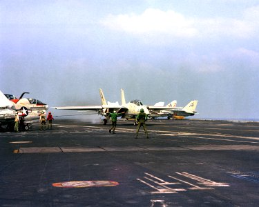 F-14A VF-41 after landing on USS Nimitz 1981