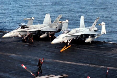 F-18As on USS Coral Sea (CV-43) Jan 1986