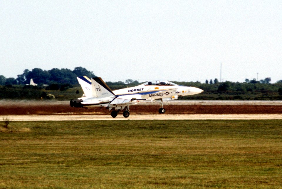 F-18B prototype taking off at NAS Patuxent River 1981