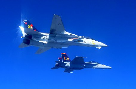 F-14B and FA-18F of VF-VFA-11 Bottom Starboard - 2005