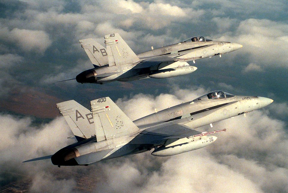 F-18Cs VFA-86 over Townsend Bombing Range 1989