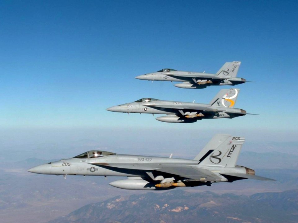 F-18Es VFA-137 in flight 2004