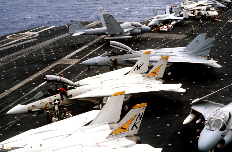F-14As on USS Constellation (CV-64) 1984