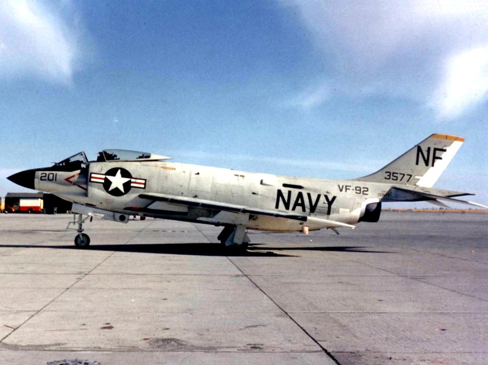 F-3B Demon of VF-92 parked c1963