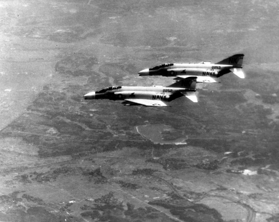 F-4B Phantom IIs of VF-143 over Vietnam c1966