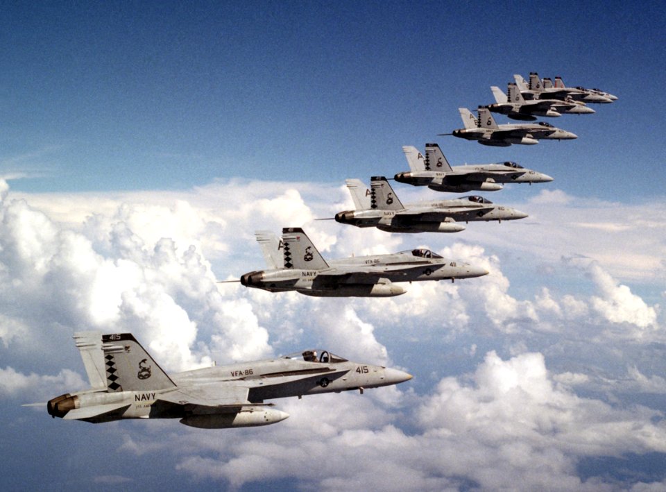 F-18Cs VFA-86 in flight 1995