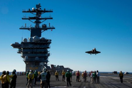 F-35C Joint Strike Fighter conducts its first launch from an aircraft carrier 141104-N-IP743-399
