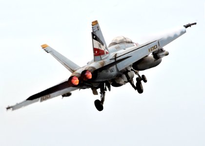 F-18F after launch from USS Abraham Lincoln (CVN-72) photo