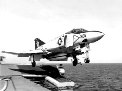 F-4J of VF-33 is launched from HMS Ark Royal (R09) 1975