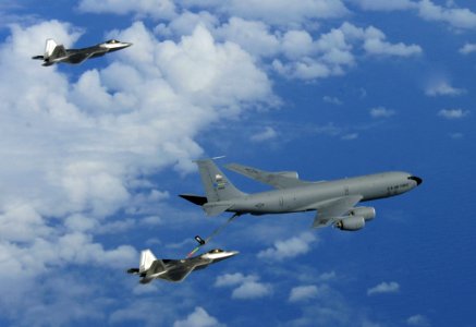 F-22A 90th FS refuled by 465th ARS KC-135R 2010