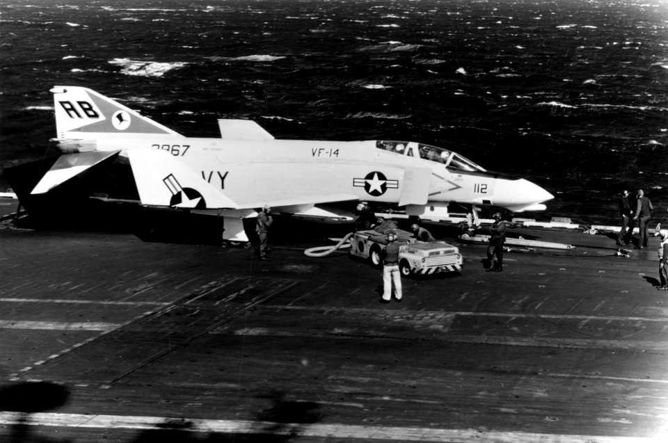 F-4B of VF-14 on USS John F. Kennedy (CVA-67) c1971