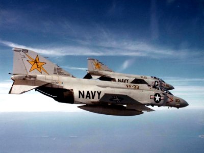 F-4J Phantom IIs VF-33 in flight 1979