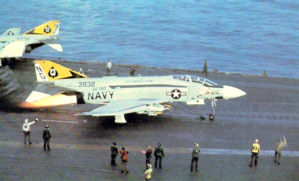 F-4J Phantom VF-92 launch CVA-64 1973