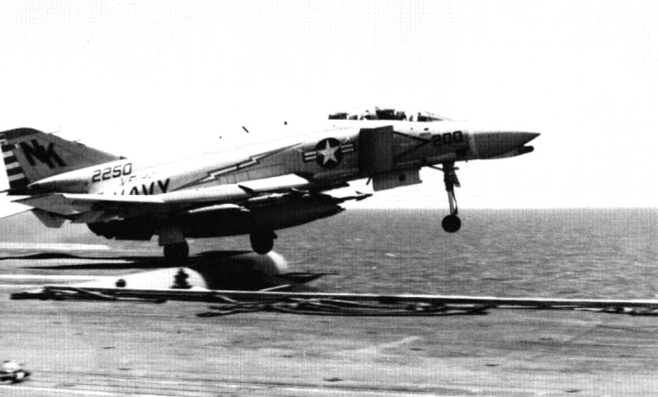 F-4B of VF-142 is launched from USS Constellation (CVA-64) in 1967