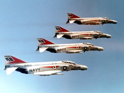 F-4B Phantoms of VF-14 in flight c1970