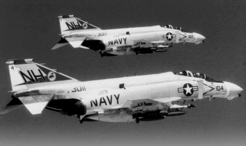 F-4Bs VF-213 in flight over Vietnam c1967