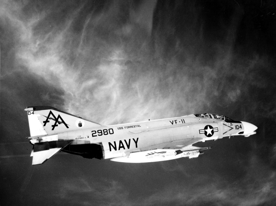 F-4B Phantom II of VF-11 in flight c1970