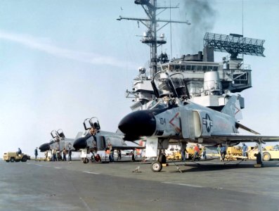 F-4B Phantoms VF-102 on carrier in 1962