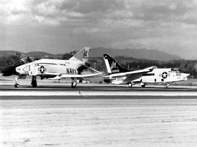 F-4N of VF-301 and RF-8G of VFP-306 at NAS Miramar 1978
