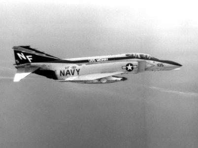 F-4B Phantom II of VF-161 in flight in 1972 (NNAM.1996.253.7293.013)