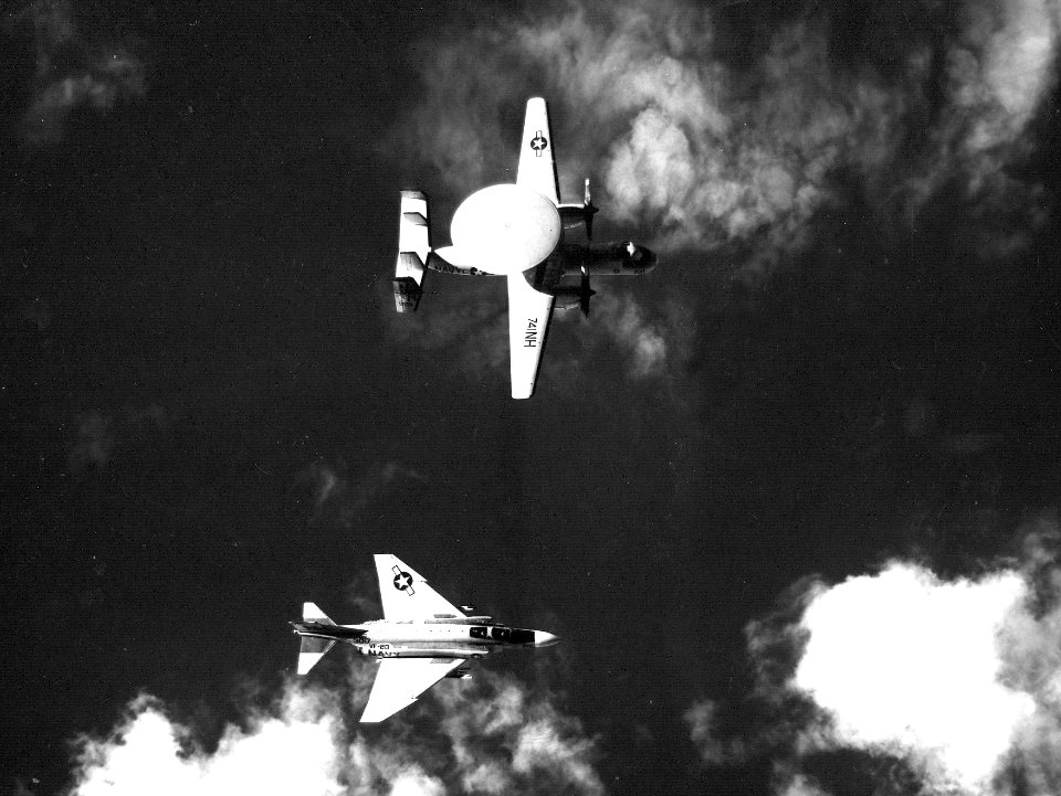 F-4B Phantom of VF-213 and VAW-114 E-2A Hawkeye off Vietnam 1968