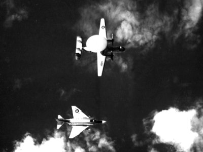 F-4B Phantom of VF-213 and VAW-114 E-2A Hawkeye off Vietnam 1968