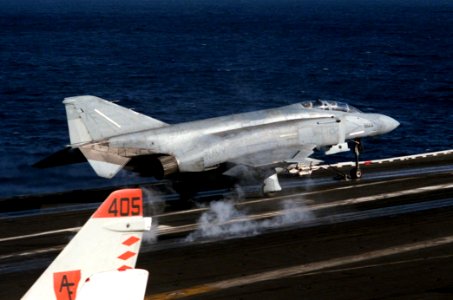 F-4S VF-202 launching from USS Eisenhower (CVN-69) 1985