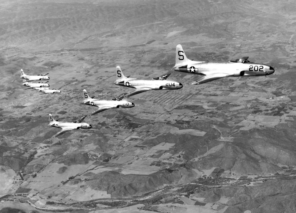F-80s VF-52 in flight 1948