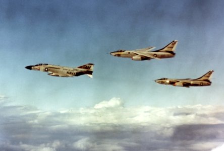 F-4J KA-3B EKA-3B from CVW-11 in flight c1971