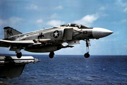 F-4J VF-143 launching from USS Enterprise (CVAN-65) c1973