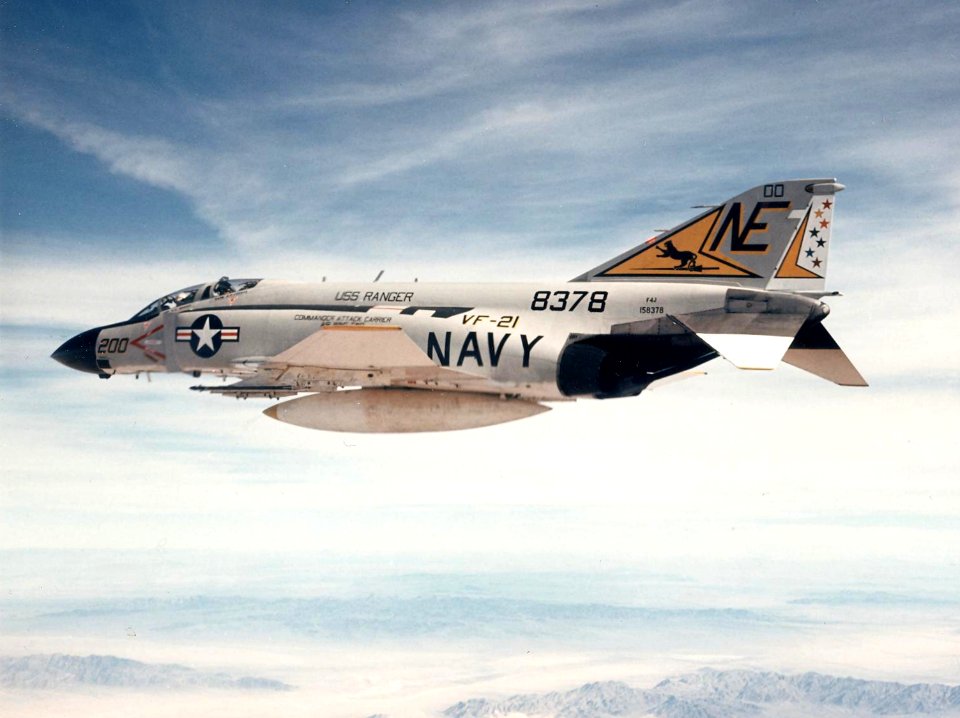 F-4J Phantom II VF-21 in flight 1974