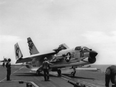 F-8E of VF-211 on USS Bon Homme Richard (CVA-31) in 1967