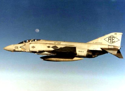 F-4J Phantom of VF-102 in flight c1980
